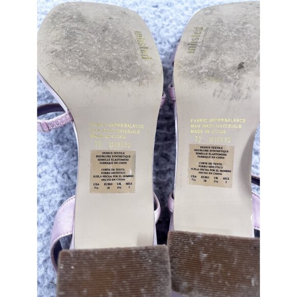 Women's Unlisted Kenneth Cole Soft Pink Open Toe Strappy Block Heels Size 7.5 - Picture 8 of 8